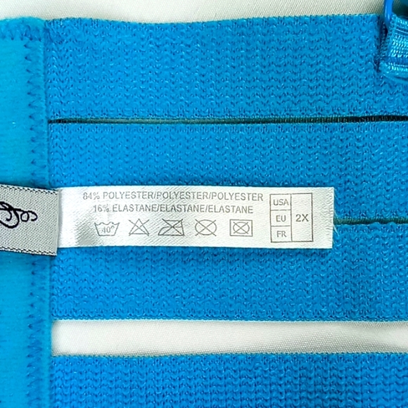 Oh la la Cheri Paris Turquoise "Michella Bondage Bra" Size 2X - Picture 8 of 13